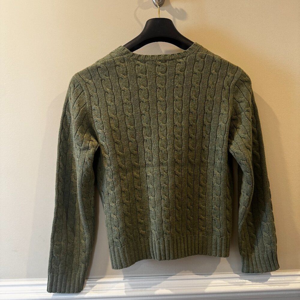 Vintage Ralph Blue Label Cable Knit Wool and Cashmere Sweater Large Slim - Picture 4 of 4